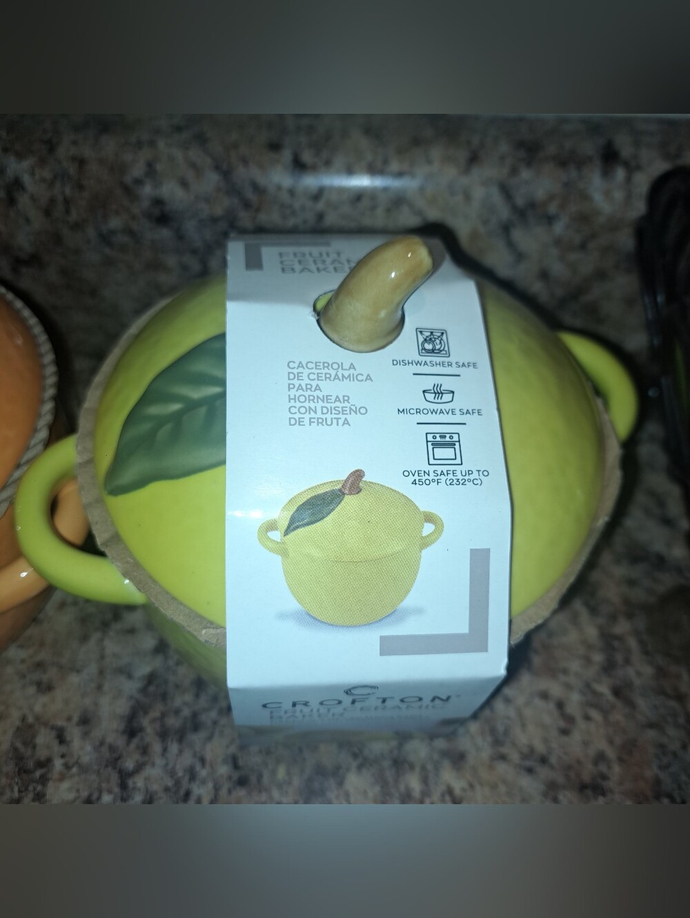 Croton Ceramic Fruit Bakeware in Orange and Lime Green - Picture 2 of 7